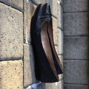 Frye black leather flat